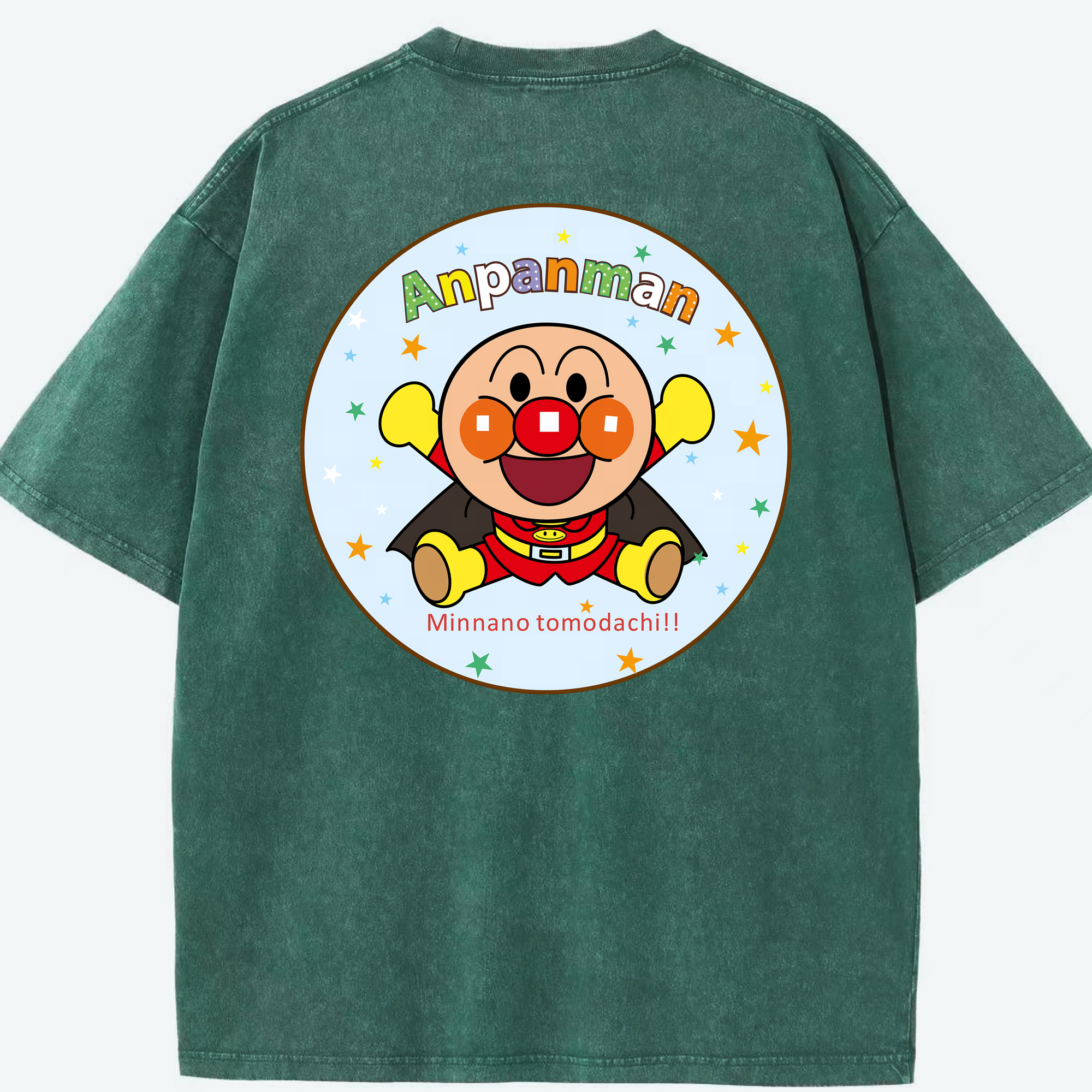 （画像用） アンパンマン Anpanman 綿100% ヴィンテージ風 半袖Tシャツ（背面プリント）